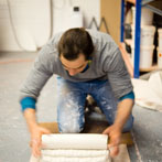 Albert Montserrat at work in his studio